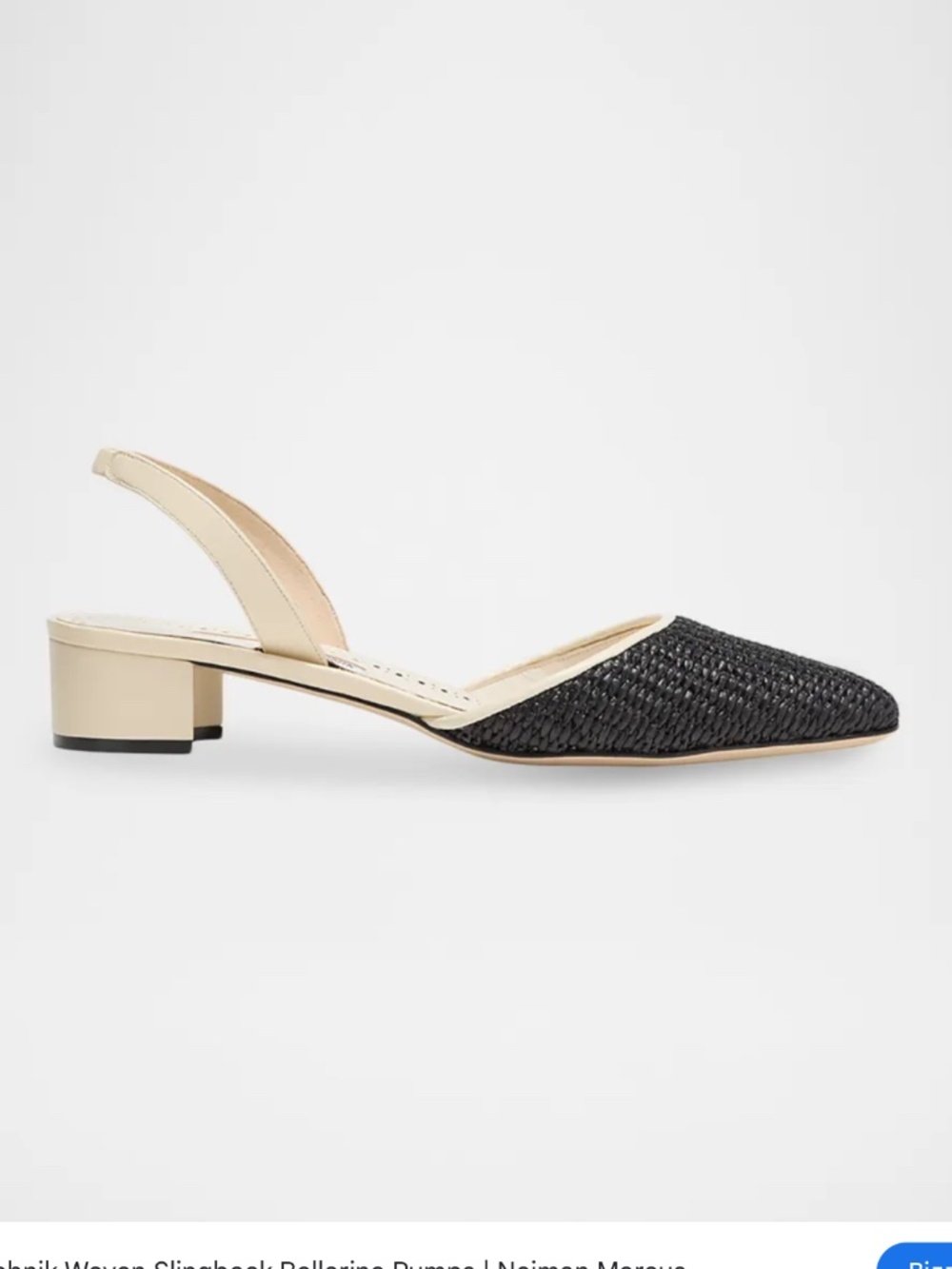 Manolo Blahnik Woven Slingback Ballerina Pumps